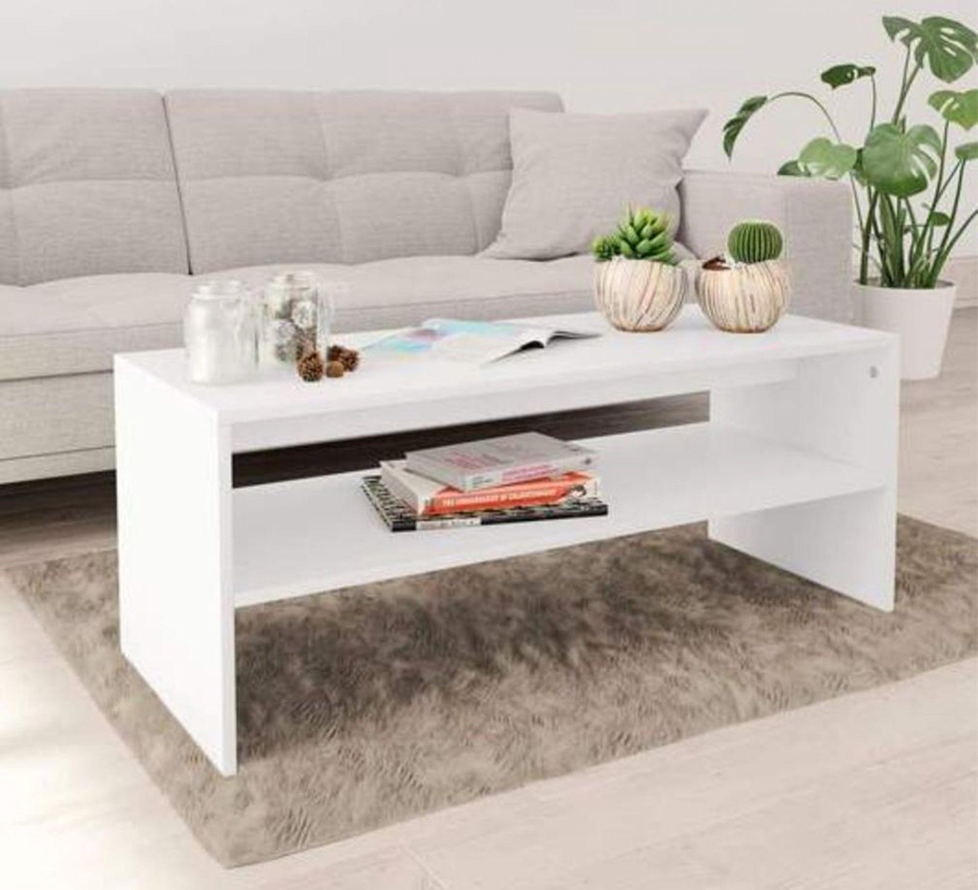 Open white coffee table