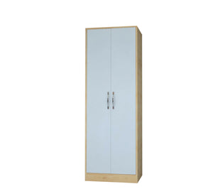 Wooden wardrobe, 63 cm, with two white doors