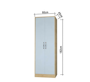 Wooden wardrobe, 63 cm, with two white doors