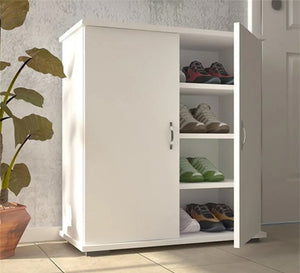 White Shoe Racks with two doors