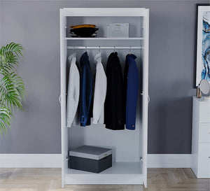 White wardrobe with two doors