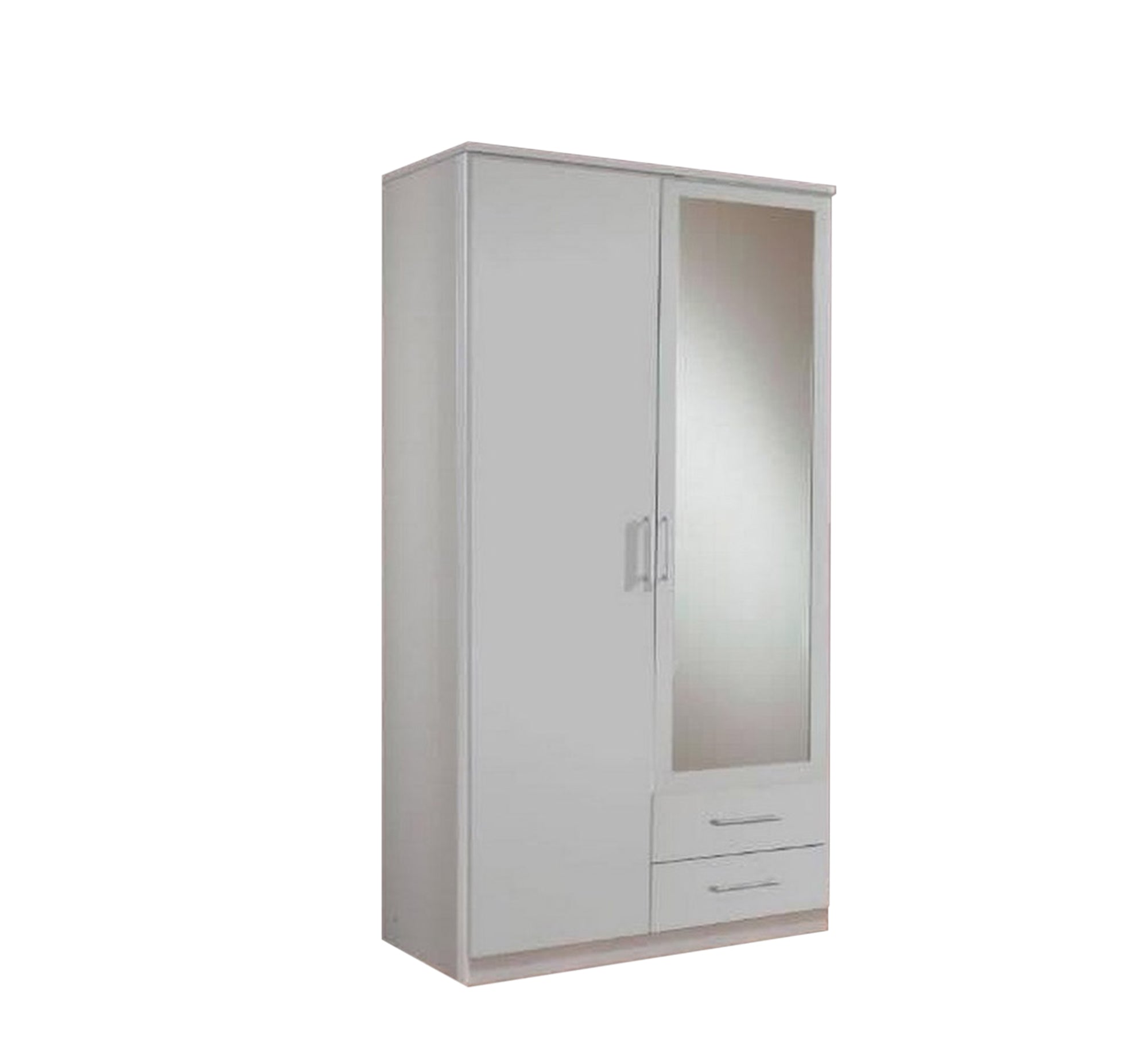 A 120 cm wardrobe with two doors and mirrors.