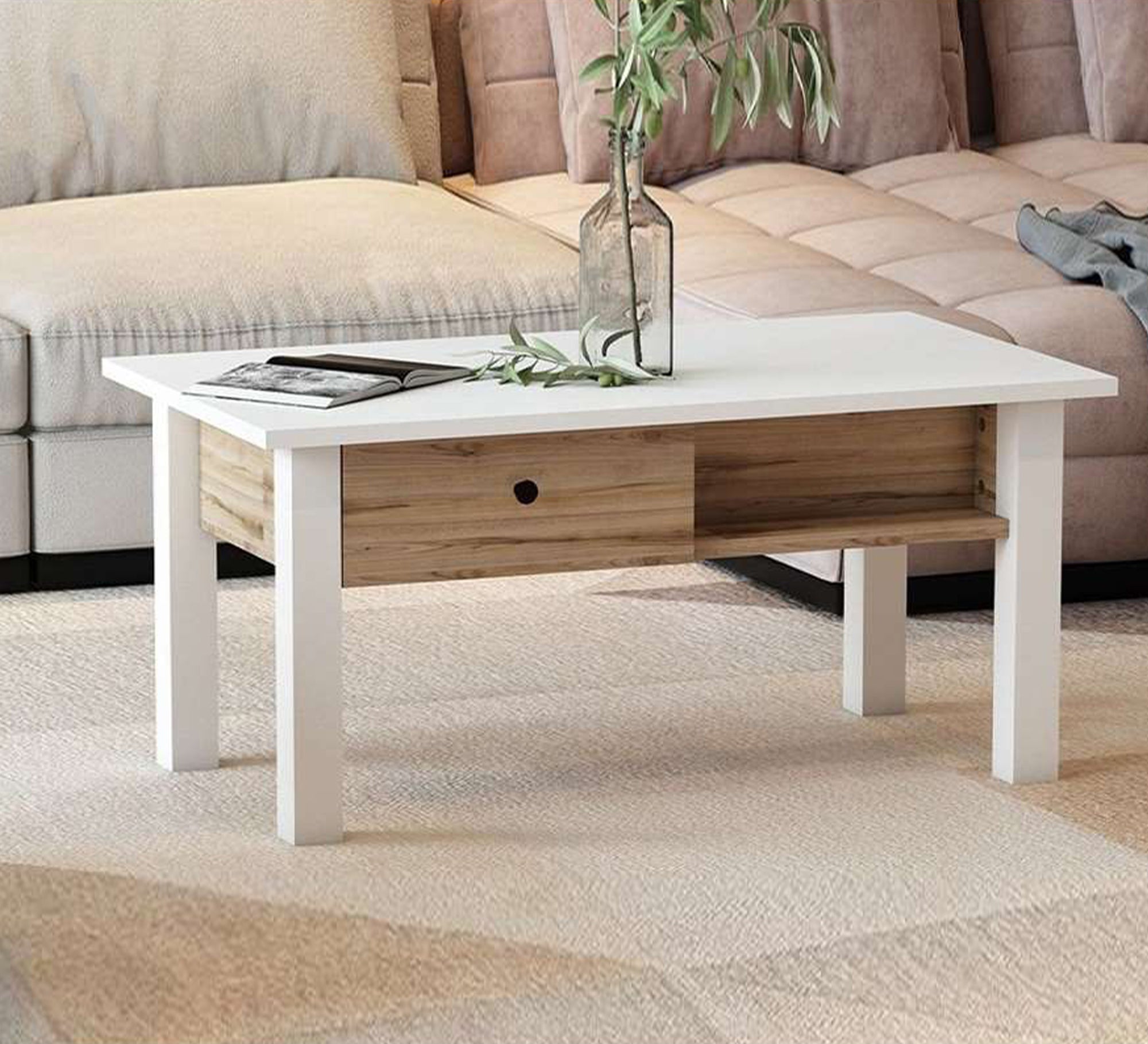 Beige and white Coffee table