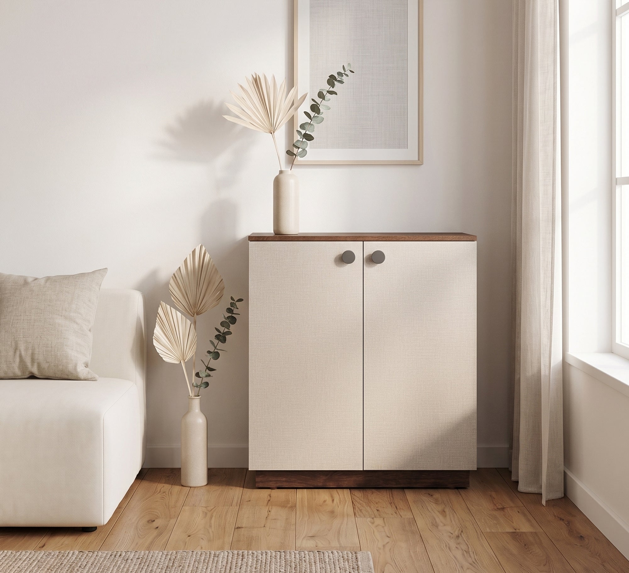Elegant double-door shoe rack
