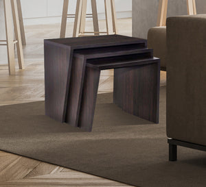 Dark Brown Nesting Table Set of 3