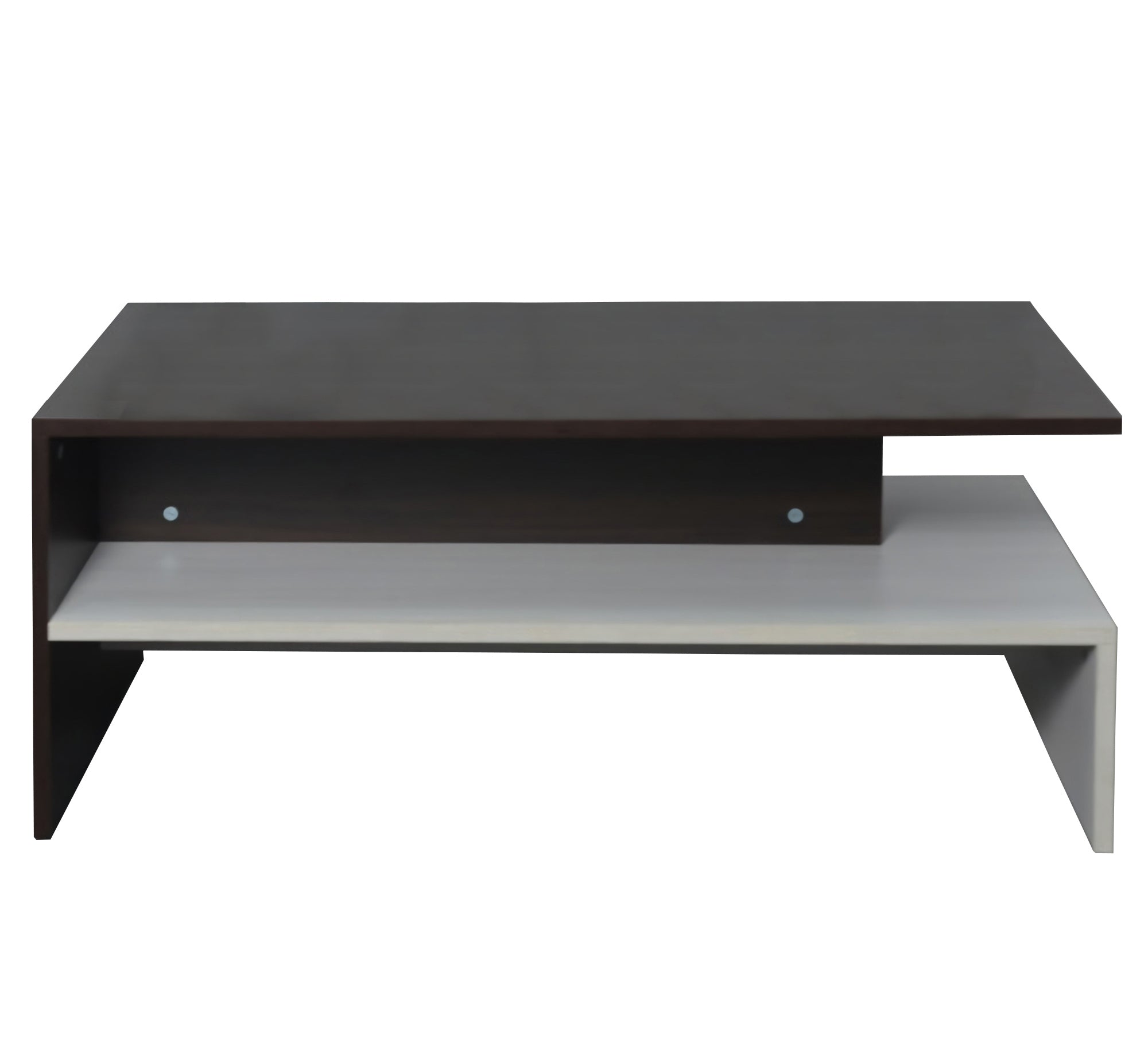 Rectangular living room table with lower shelf