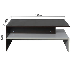 Rectangular living room table with lower shelf