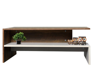 Rectangular living room table with lower shelf