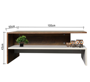 Rectangular living room table with lower shelf