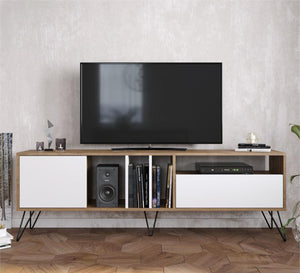 Elegant TV table with various doors and shelves