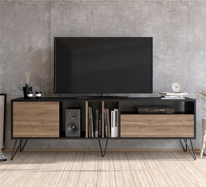 Elegant TV table with various doors and shelves