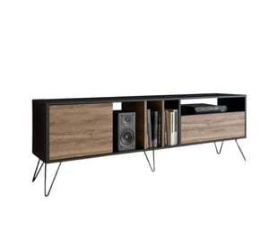 Elegant TV table with various doors and shelves