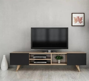 TV table with side doors and middle shelves