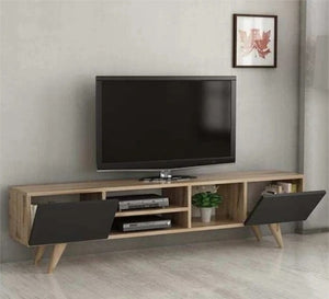 TV table with side doors and middle shelves