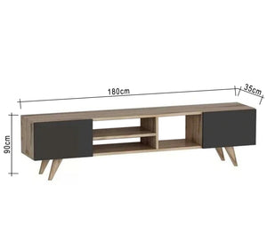 TV table with side doors and middle shelves