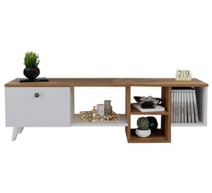 TV table with distinctive decorative shelves