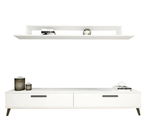 Modern TV table and top in white