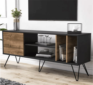 TV table with longitudinal and transverse barriers and strong metal legs