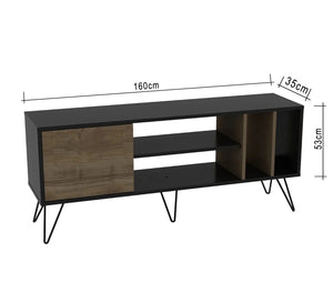 TV table with longitudinal and transverse barriers and strong metal legs