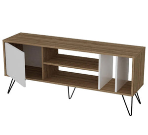 TV table with longitudinal and transverse barriers and strong metal legs