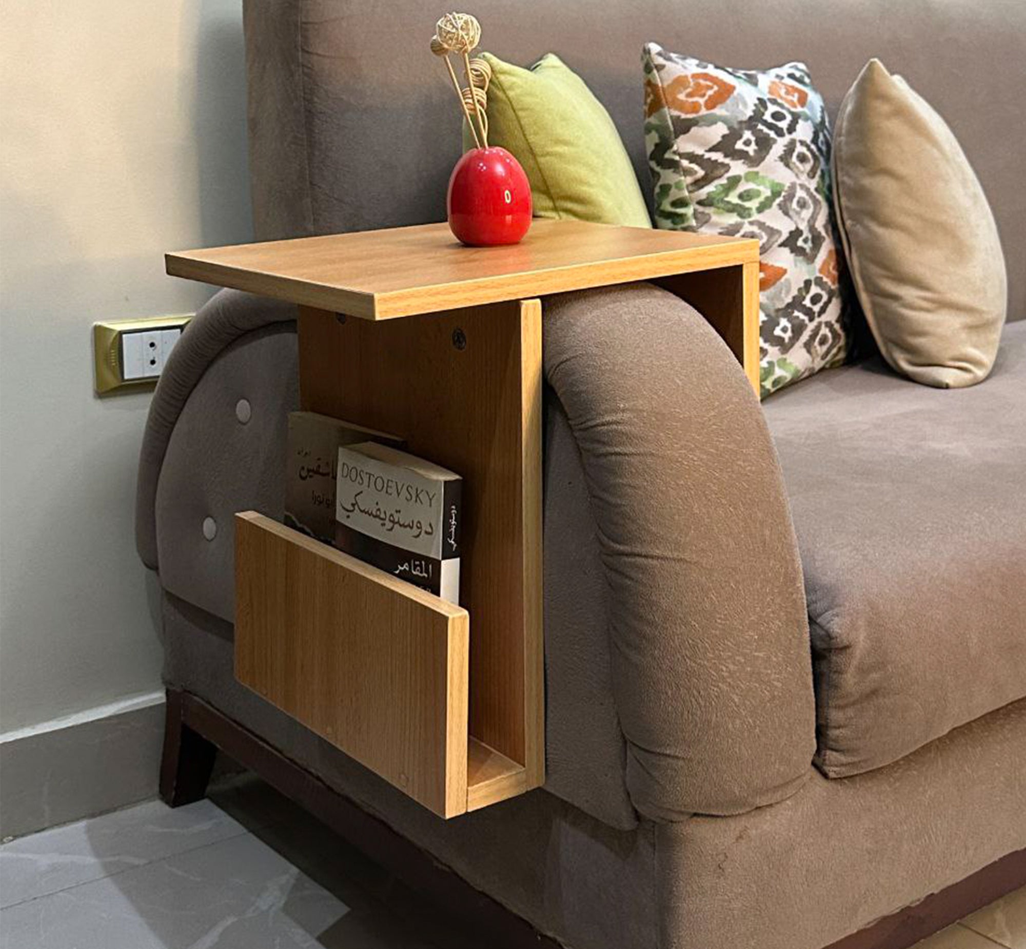 Side table for sofa armrest