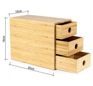 Beige wooden desk organizer