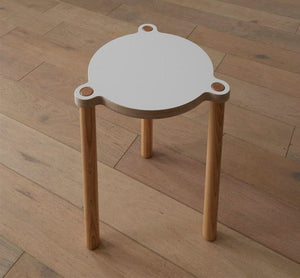 White wooden side table