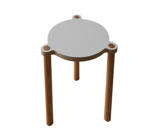 White wooden side table