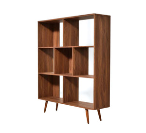 Beige veneer wood bookshelf