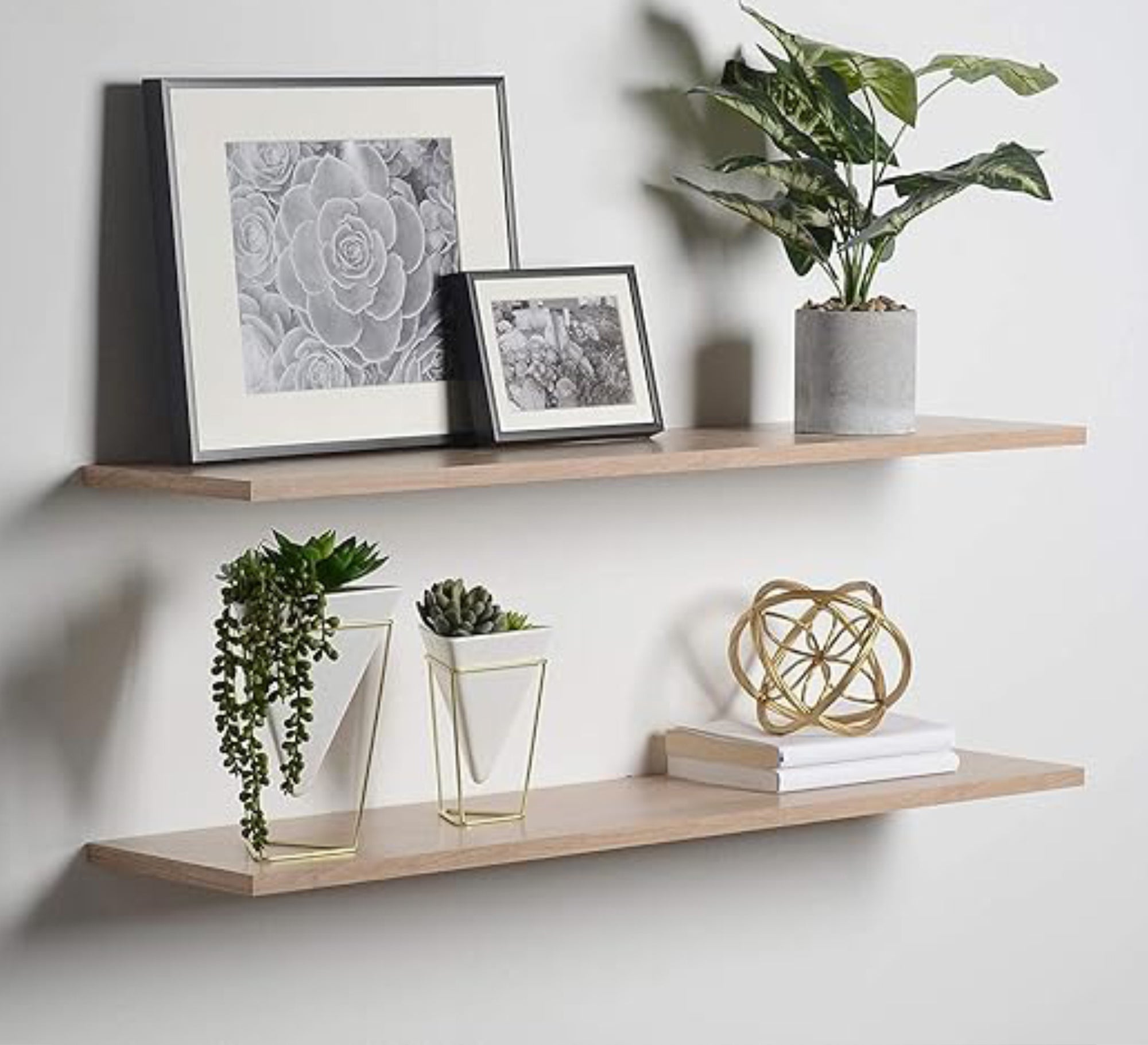 Floating wooden shelf