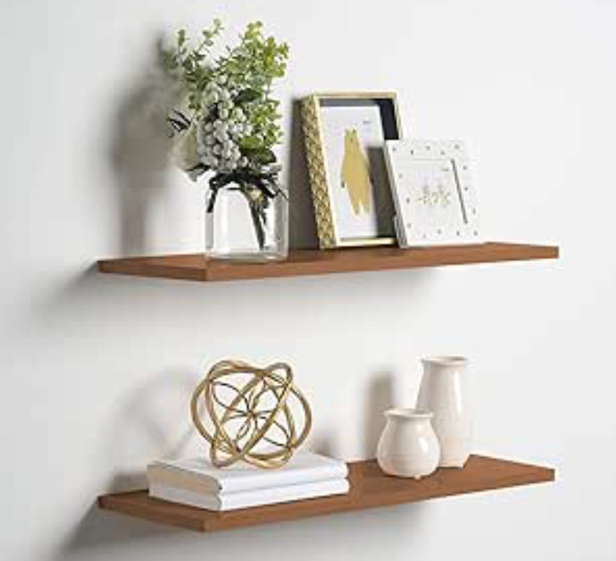 Floating wooden shelf