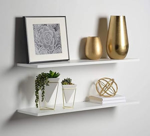 Floating wooden shelf