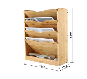 Paper organizer with four Italic shelves