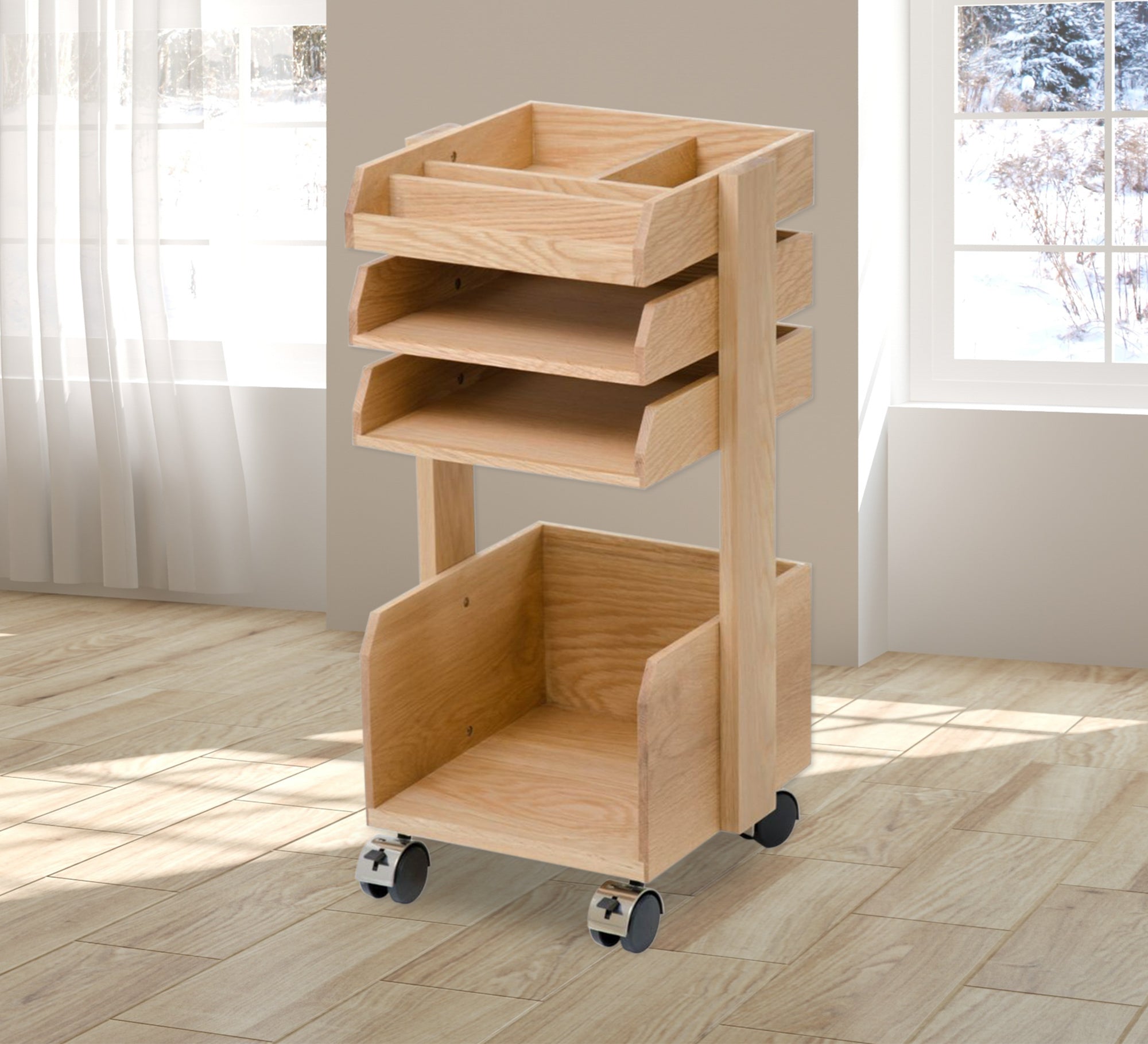 Book Organizer with Wheels