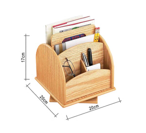 Rotating desk organizer for papers