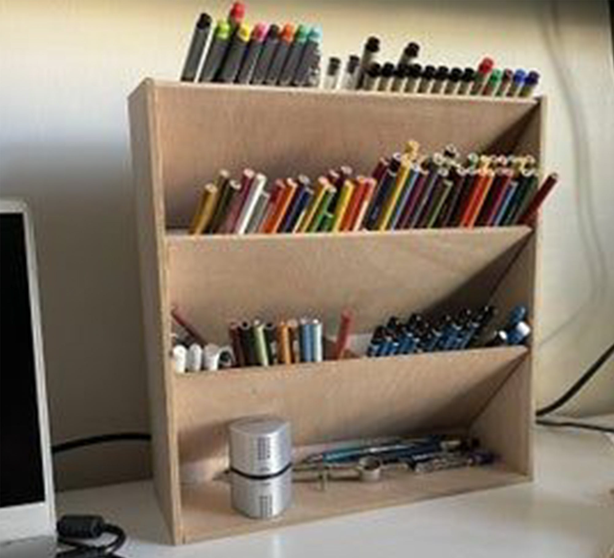 Wooden pen and tools organizer