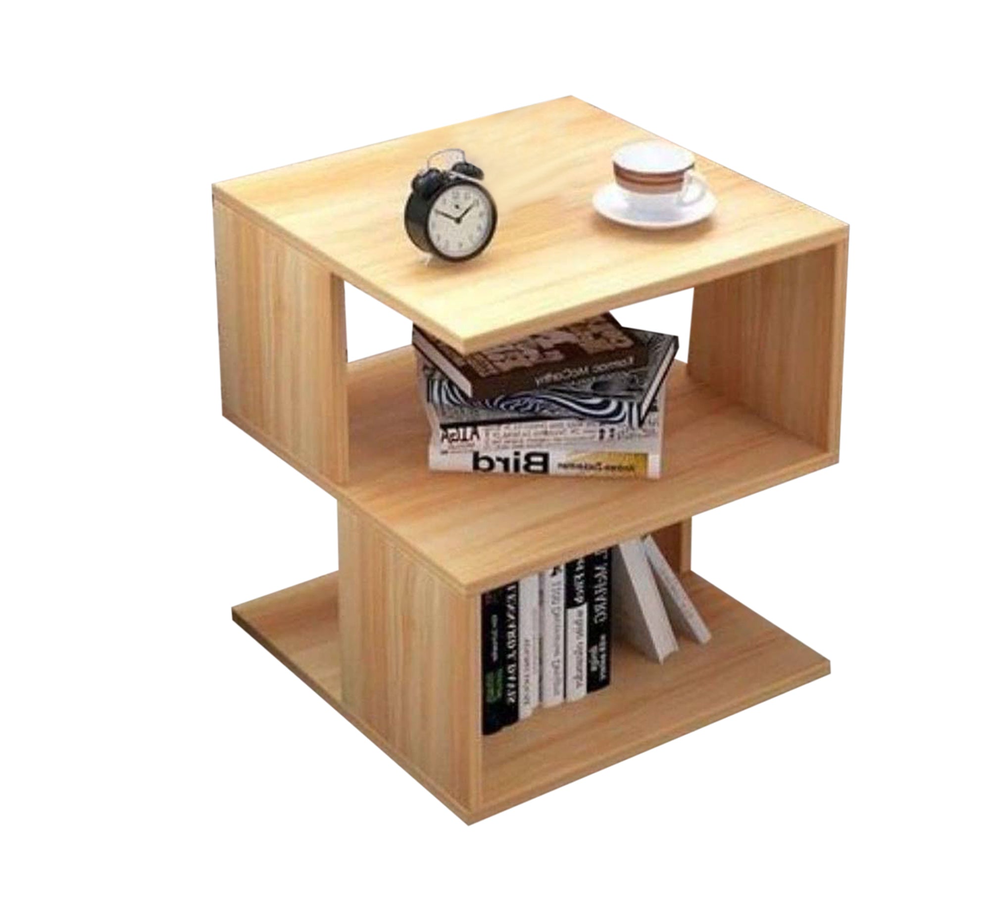 Beige MDF Wooden Side Table