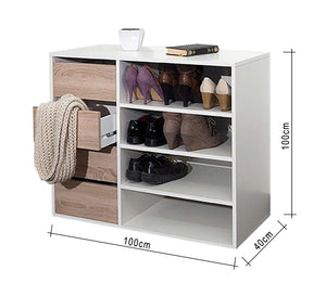 White and Beige Shoe Cabinet