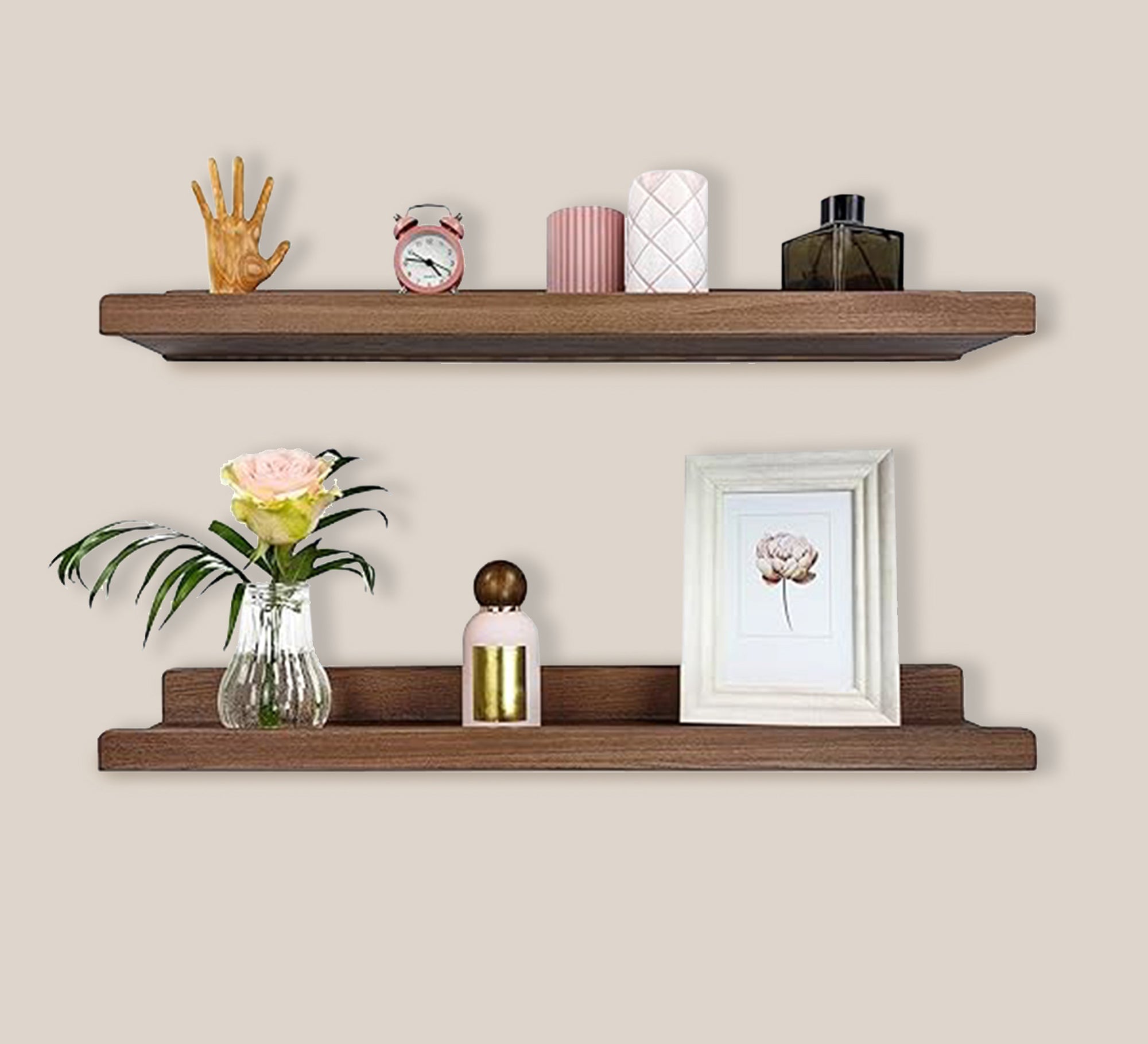 Floating Swedish Wood Wall Shelf