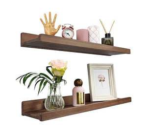 Floating Swedish Wood Wall Shelf