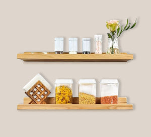 Floating Swedish Wood Wall Shelf