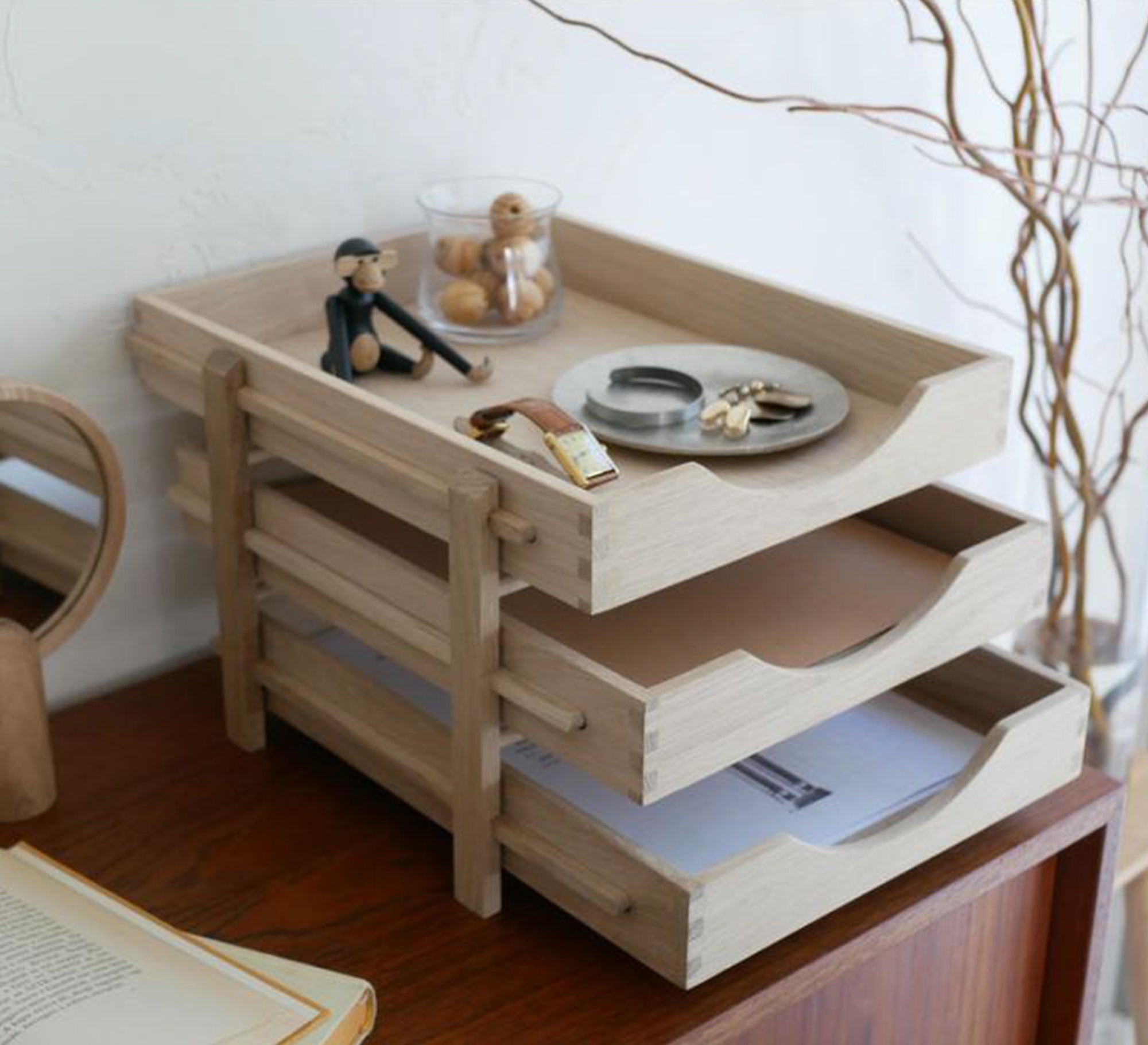 MDF Wood Organizer for Books and Papers