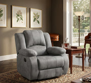 Relaxation chair with chaise lounge in gray