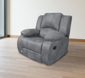 Relaxation chair with chaise lounge in gray