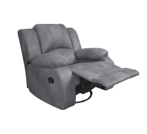 Relaxation chair with chaise lounge in gray