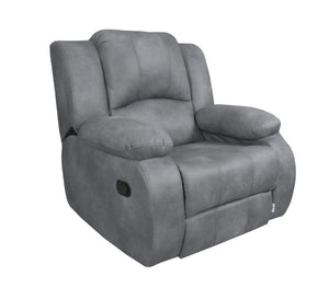 Relaxation chair with chaise lounge in gray