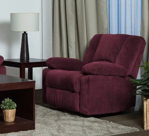 Relaxation chair with chaise lounge in purple