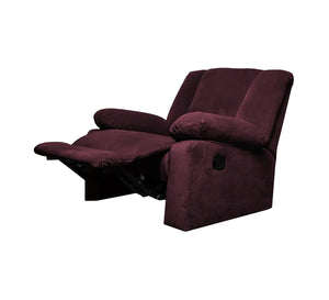 Relaxation chair with chaise lounge in purple