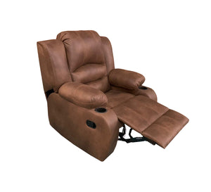 Relaxation chair with chaise lounge in brown