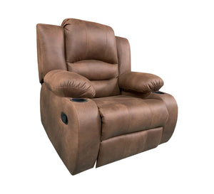 Relaxation chair with chaise lounge in brown